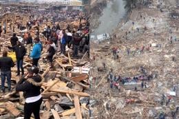 Collage photo showing the aftermath of Gikomba demolitions.